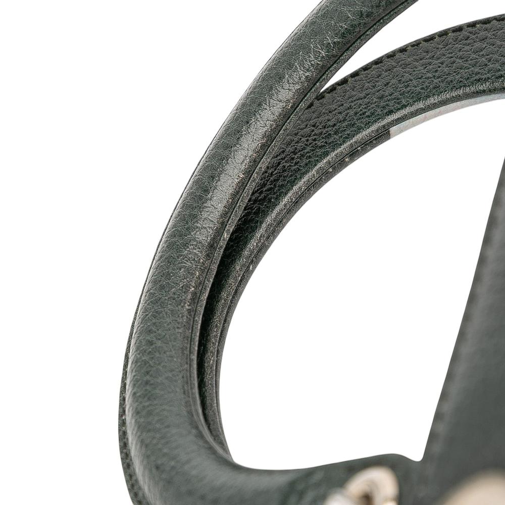 Christian Dior B Dior Green Dark Green with Blue Goatskin Leather Medium Deerskin Floral Print Lady Dior Italy