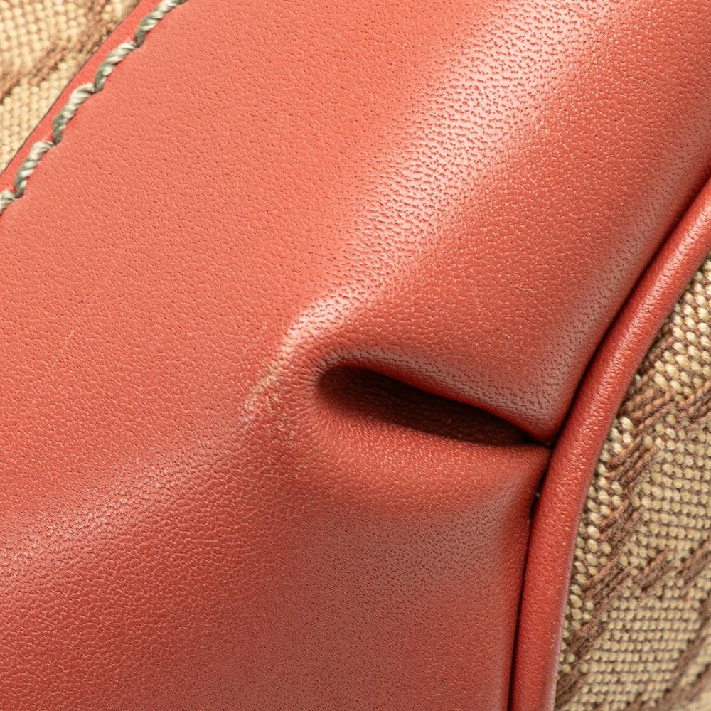 Gucci B Gucci Brown Beige Canvas Fabric Diamante Sukey Satchel Italy