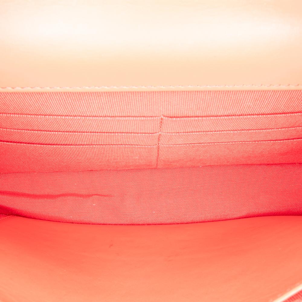 Chanel B Chanel Orange with Red Patent Leather Leather Patent Striped Wallet On Chain Spain