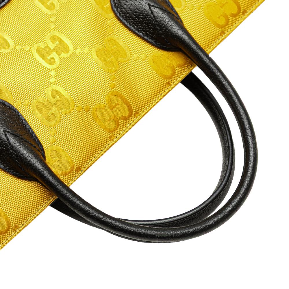 Gucci AB Gucci Yellow with Black Nylon Fabric GG Econyl Off The Grid Convertible Tote Italy