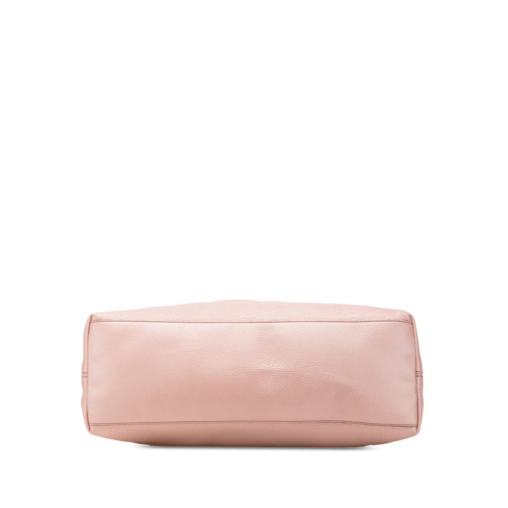 Gucci B Gucci Pink Calf Leather Medium Soho Chain Tote Italy