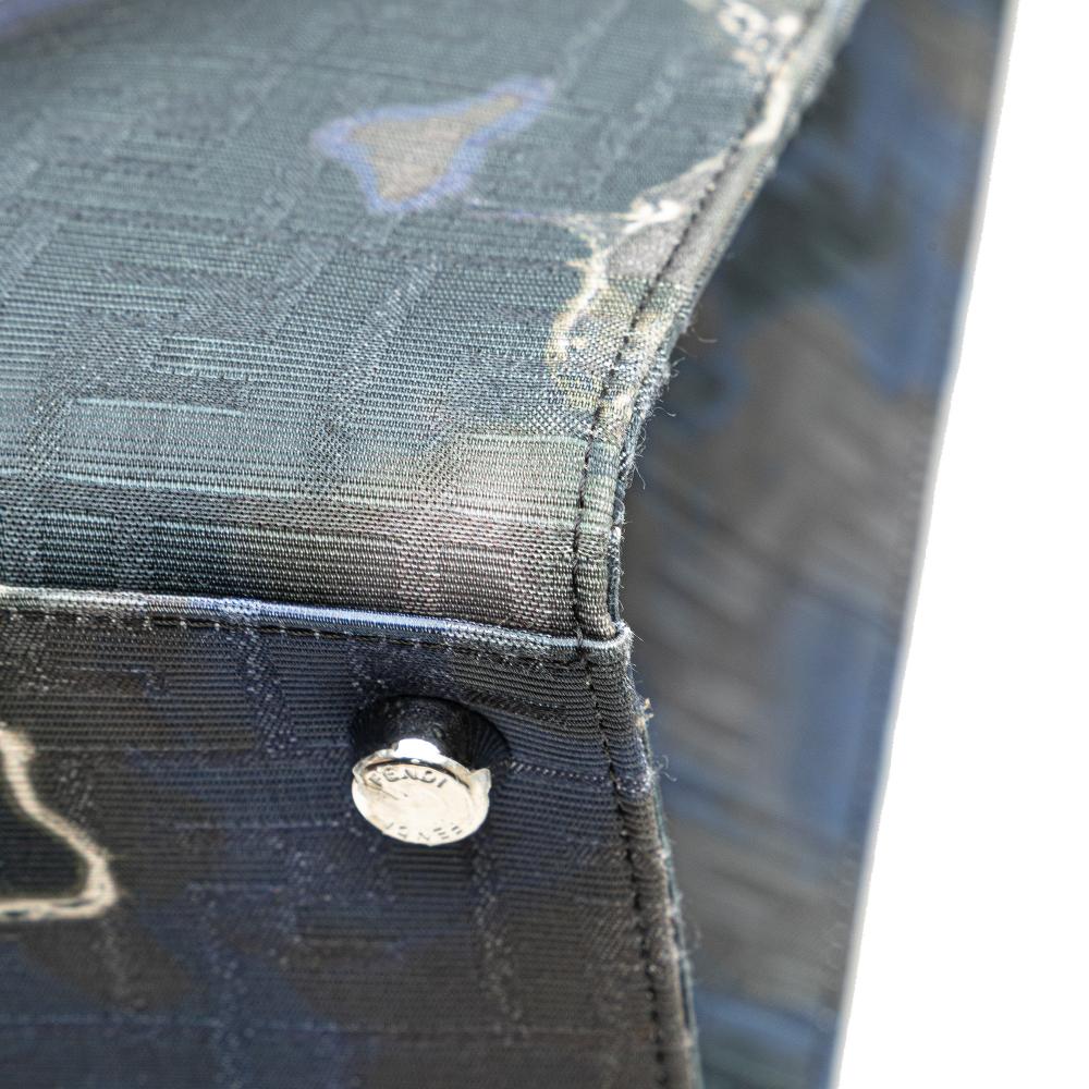 Fendi B Fendi Blue Jacquard Fabric Large Zucca Tie Dye Sunset Shopper Tote Italy