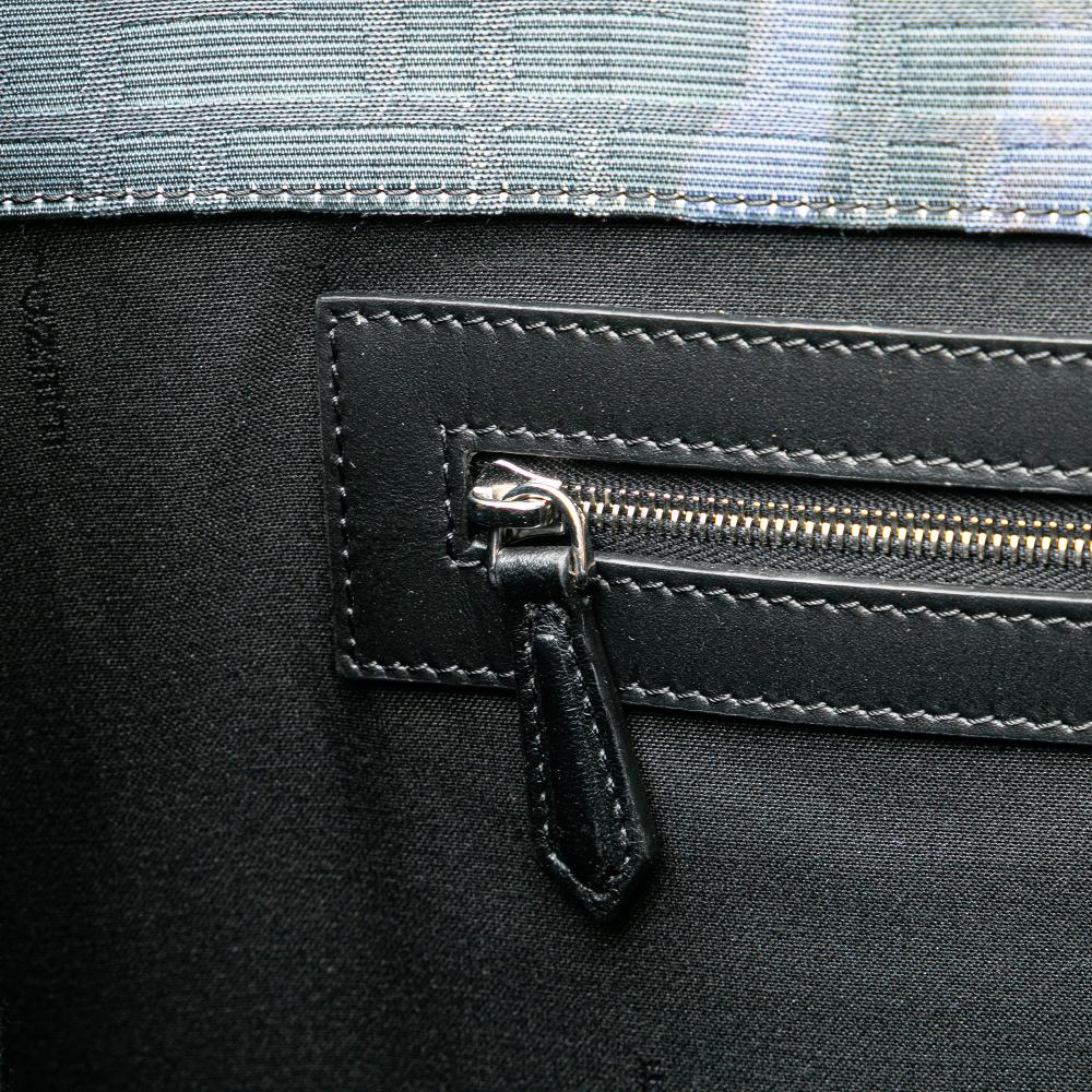 Fendi B Fendi Blue Jacquard Fabric Large Zucca Tie Dye Sunset Shopper Tote Italy