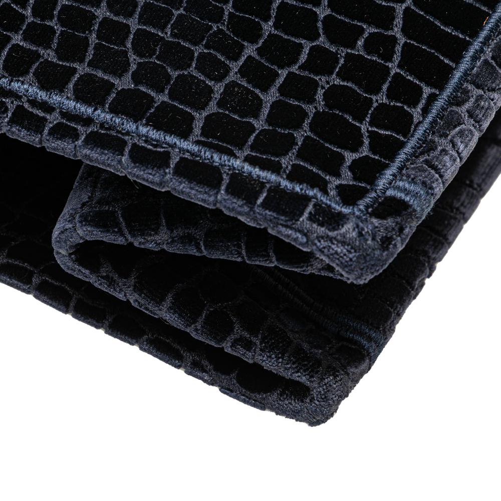 Christian Dior B Dior Blue Navy Velvet Fabric Large Embossed Book Tote Italy