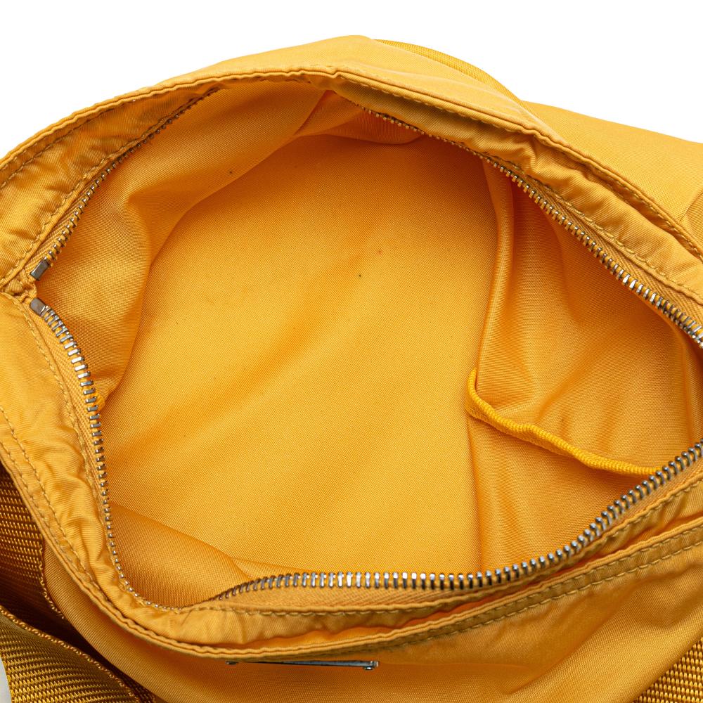 Prada B Prada Yellow Nylon Fabric Tessuto Zip Top Crossbody Italy