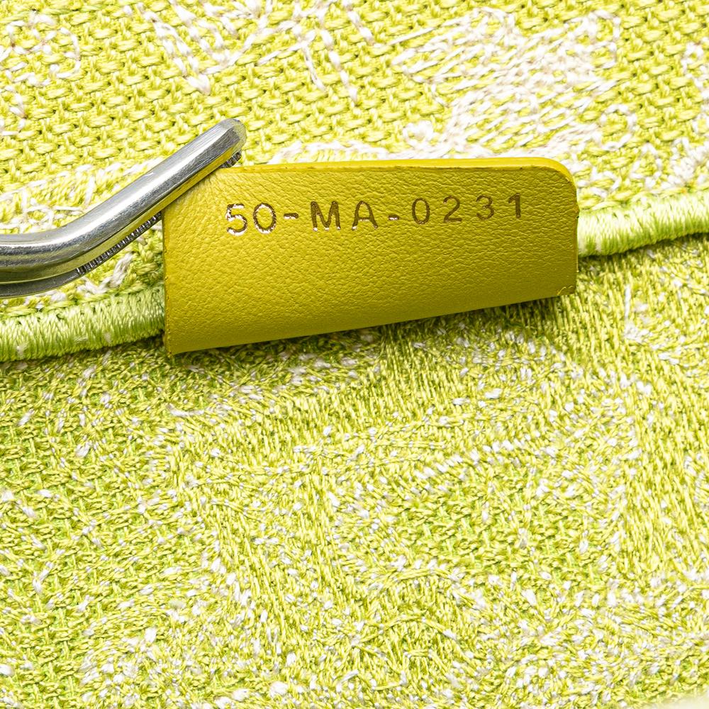 Christian Dior B Dior Green Light Green Canvas Fabric Medium Embroidered Dioriviera Toile De Jouy Book Tote Italy