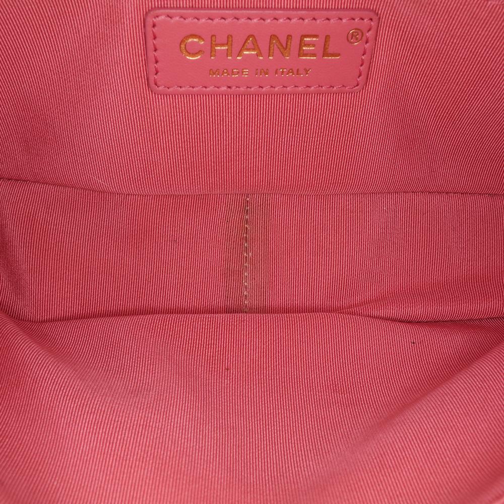 Chanel B Chanel Pink Calf Leather Quilted skin Straight Lined Flap Italy