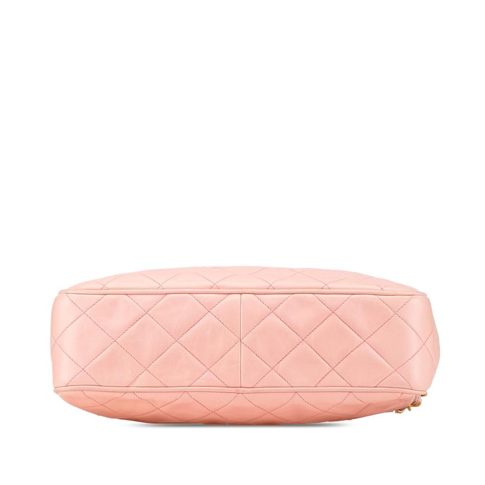 Chanel B Chanel Pink Light Pink Lambskin Leather Leather CC Quilted Lambskin Camera Crossbody Italy