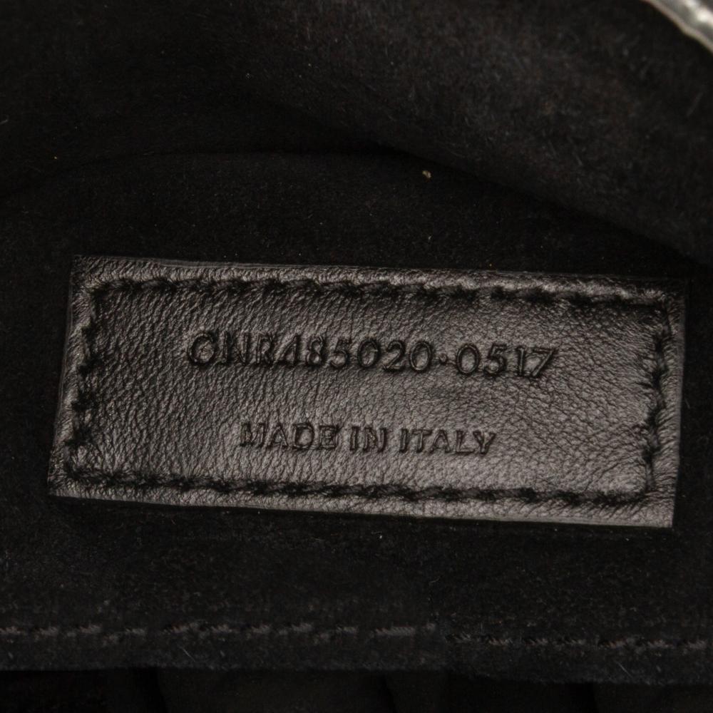 Saint Laurent B Saint Laurent Silver Calf Leather Nano Metallic Crinkled skin Supple Sac De Jour Satchel Italy