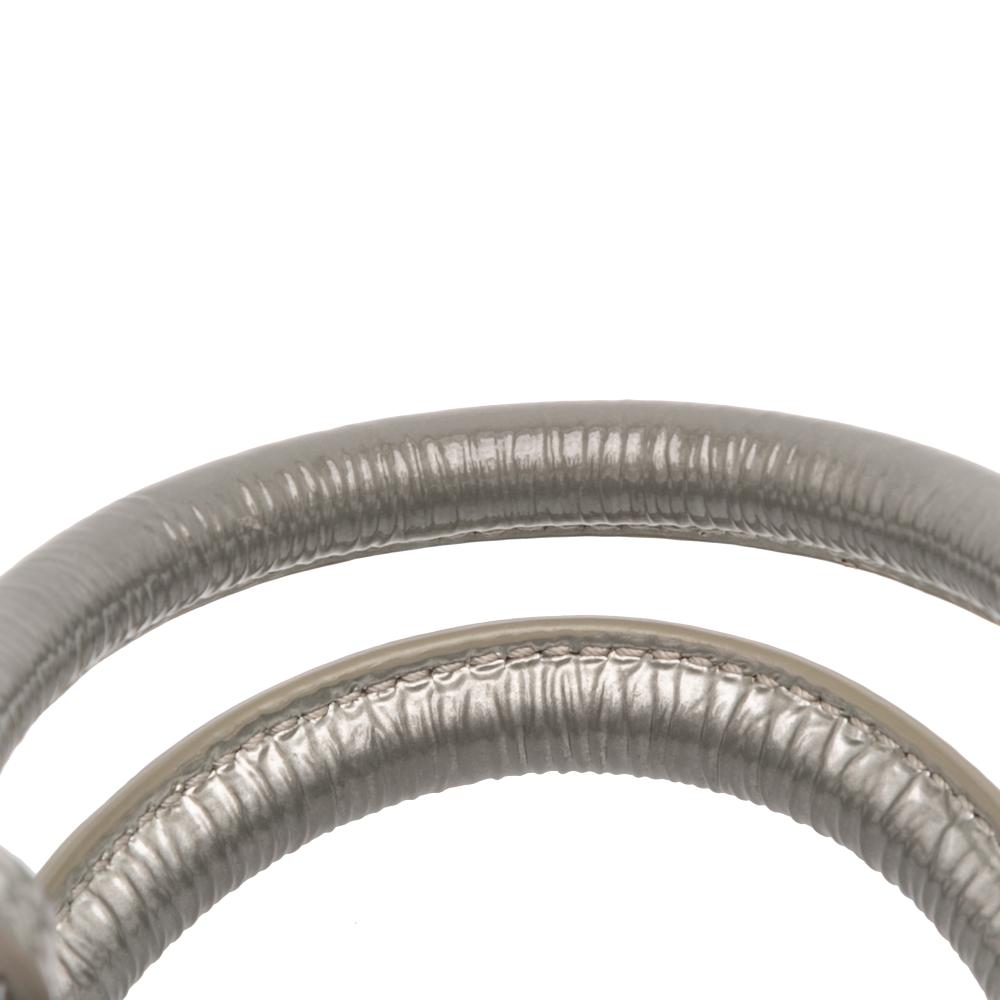 Saint Laurent B Saint Laurent Silver Calf Leather Nano Metallic Crinkled skin Supple Sac De Jour Satchel Italy