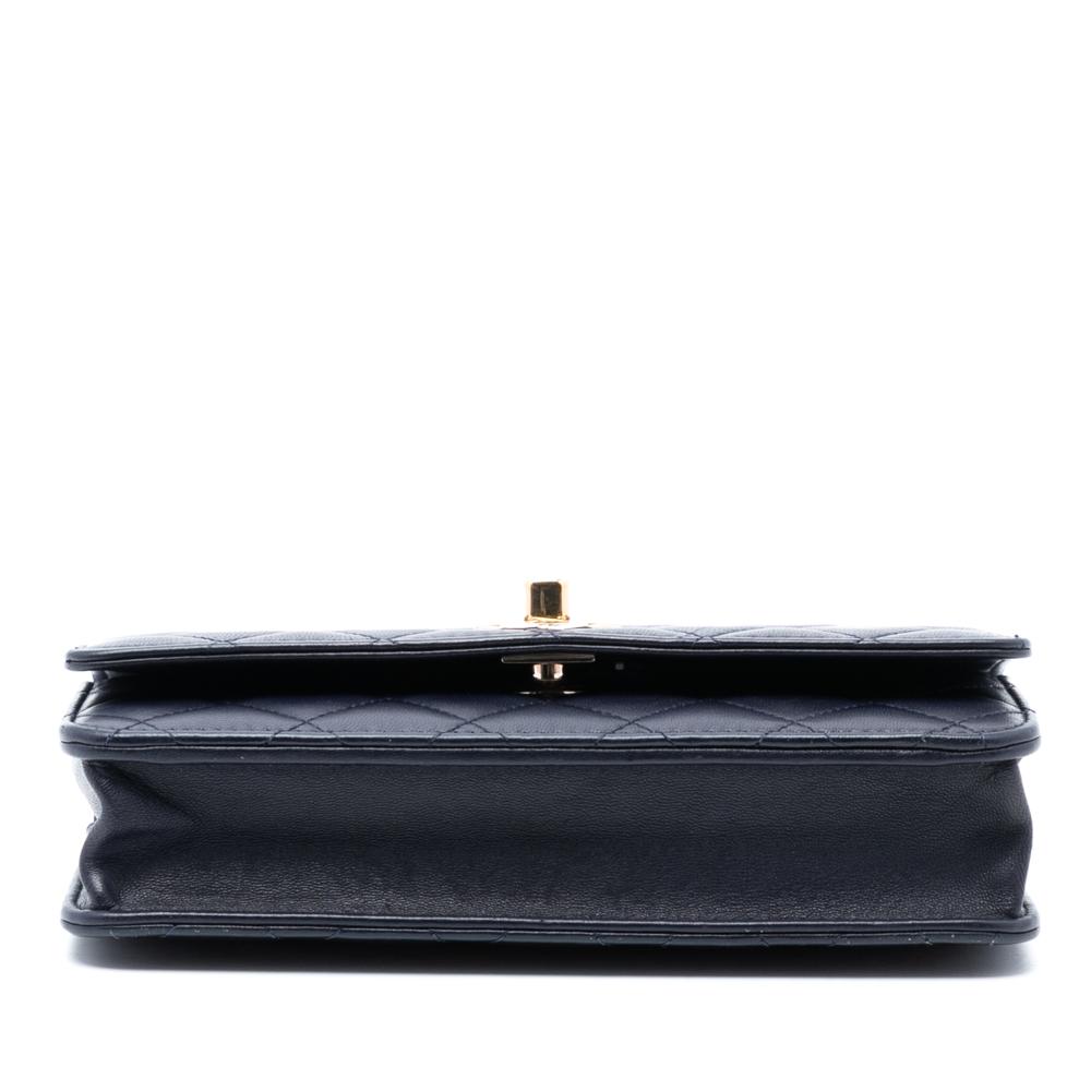 Chanel B Chanel Blue Navy Lambskin Leather Leather Lambskin Trendy CC Wallet On Chain Italy