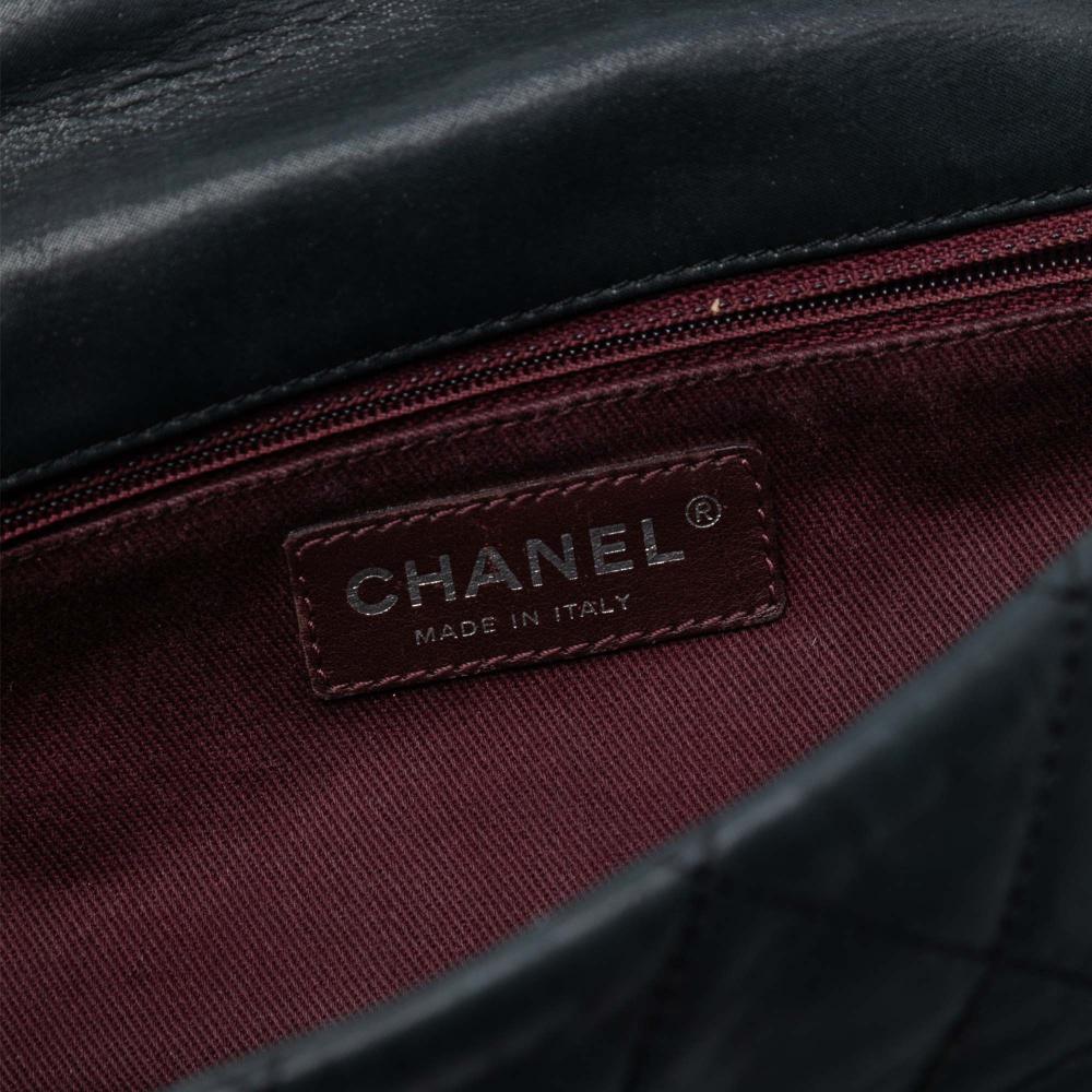 Chanel AB Chanel Black Calf Leather Medium Iridescent skin In The Mix Flap Italy