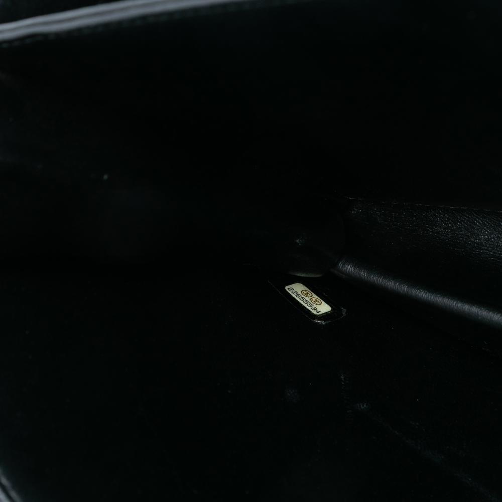 Chanel B Chanel Black Tweed Fabric Large Quilted Beauty Lock Flap Italy