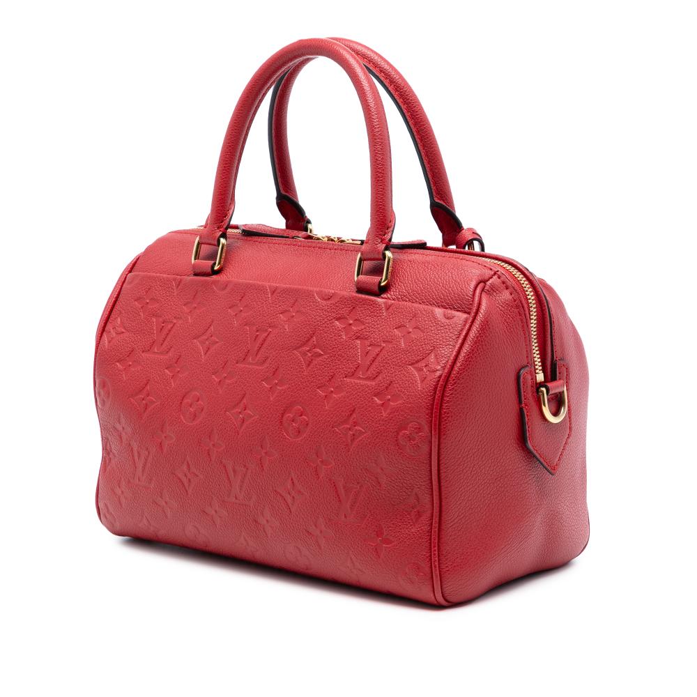 Louis Vuitton AB Louis Vuitton Red Monogram Empreinte Leather Speedy Bandouliere 25 France