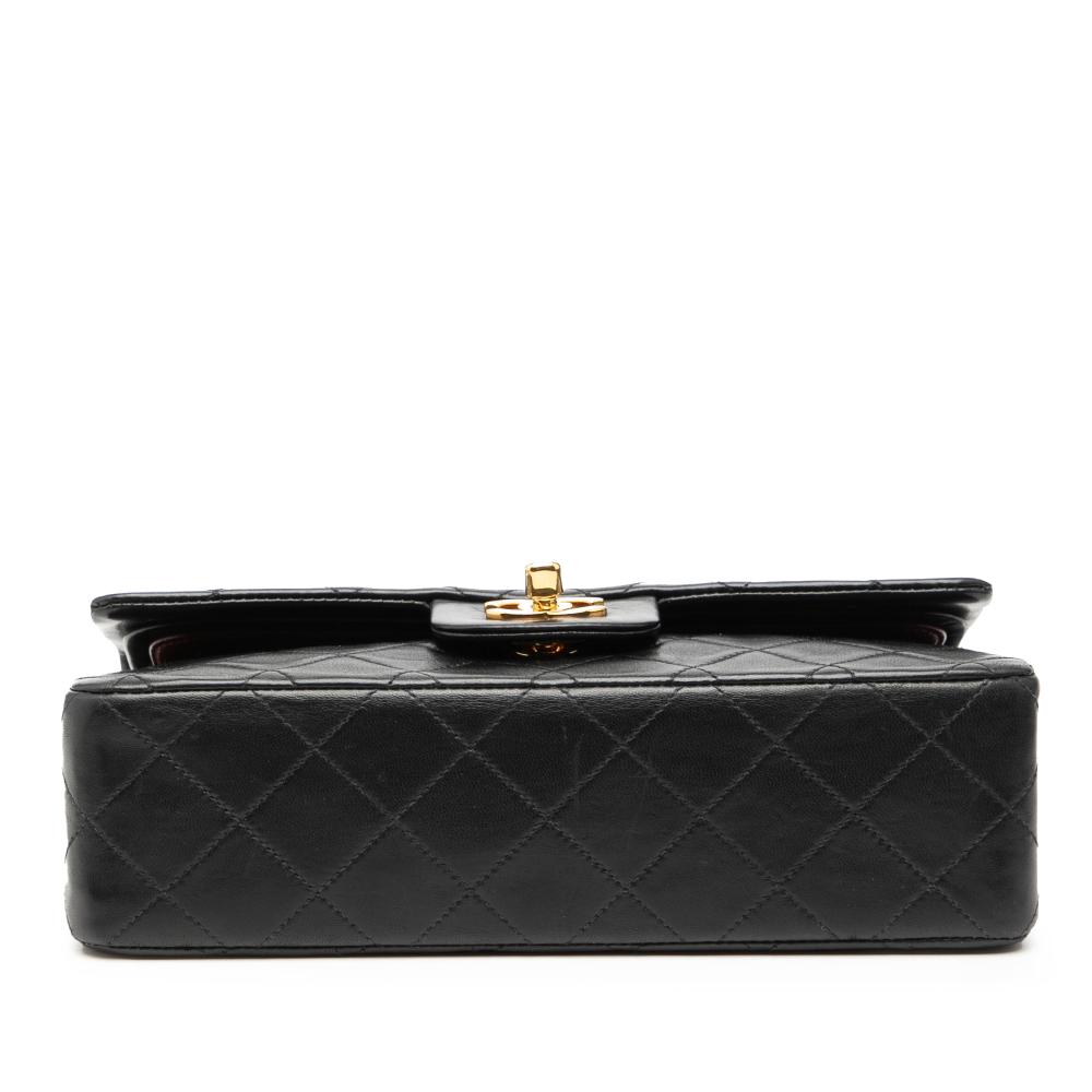 Chanel B Chanel Black Lambskin Leather Leather Small Classic Lambskin Double Flap France