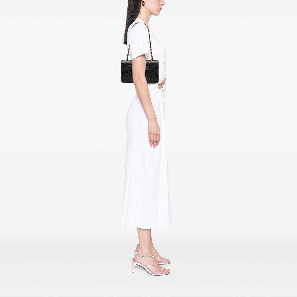 Chanel B Chanel Black Lambskin Leather Leather Small Classic Lambskin Double Flap France