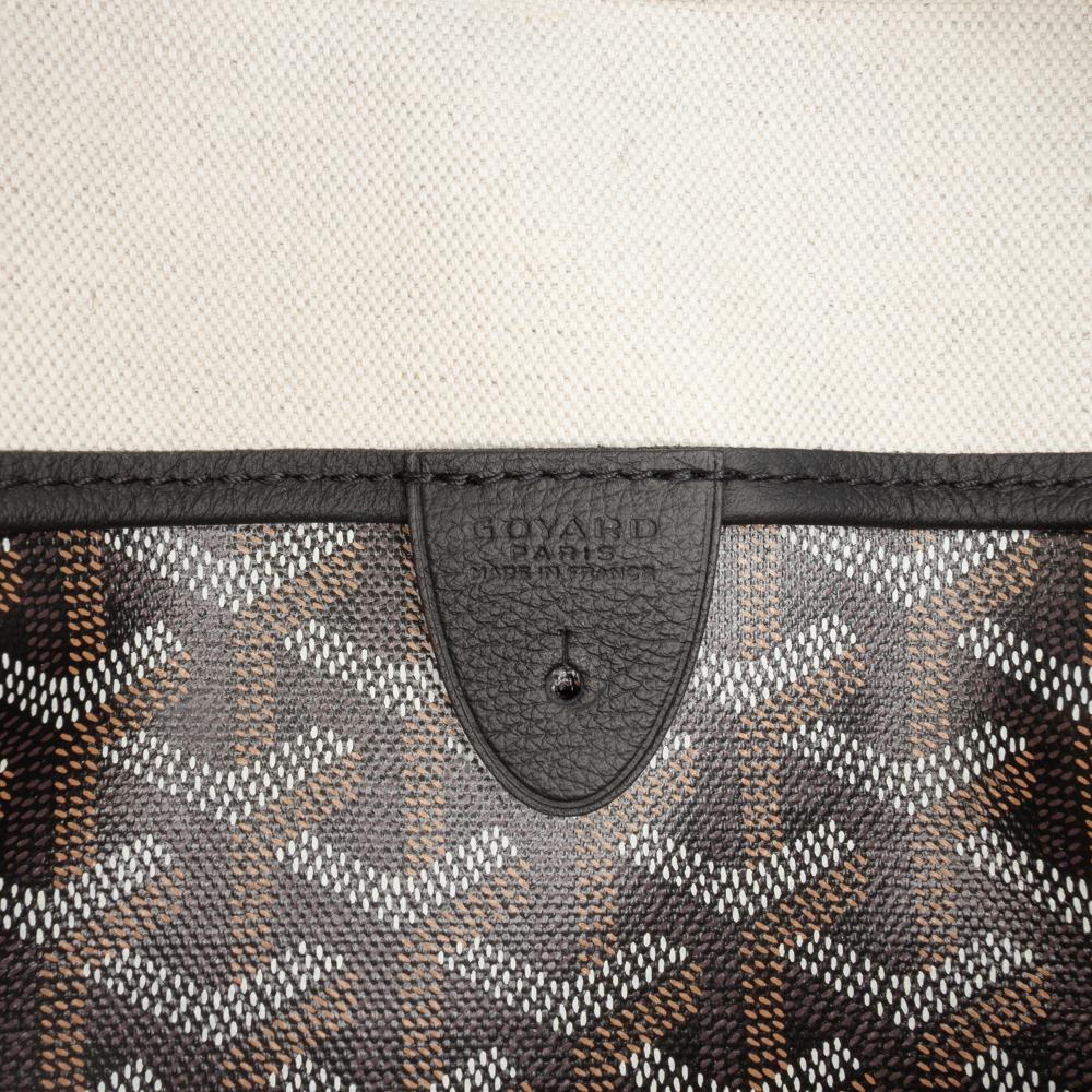 Goyard AB Goyard Black Coated Canvas Fabric Goyardine Artois PM France