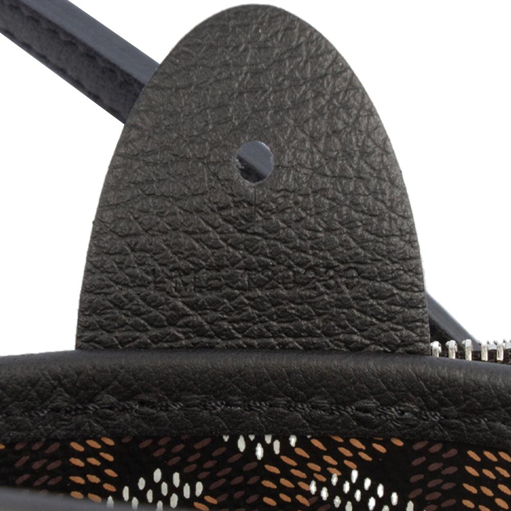 Goyard AB Goyard Black Coated Canvas Fabric Goyardine Artois PM France