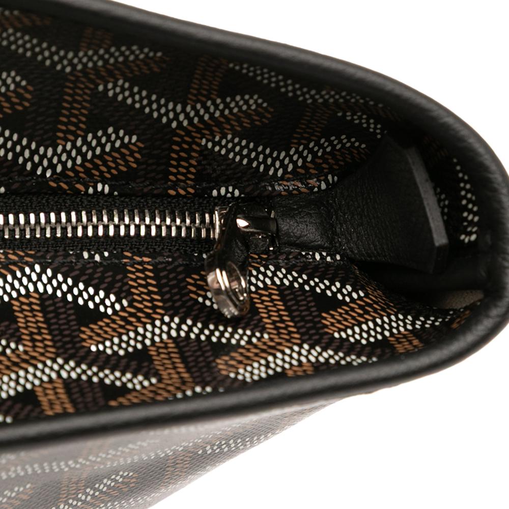 Goyard AB Goyard Black Coated Canvas Fabric Goyardine Artois PM France