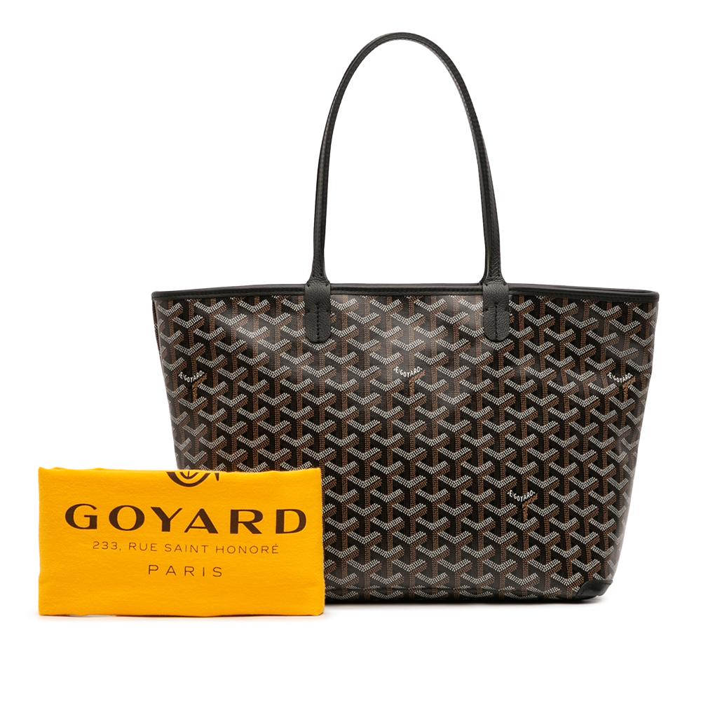Goyard AB Goyard Black Coated Canvas Fabric Goyardine Artois PM France
