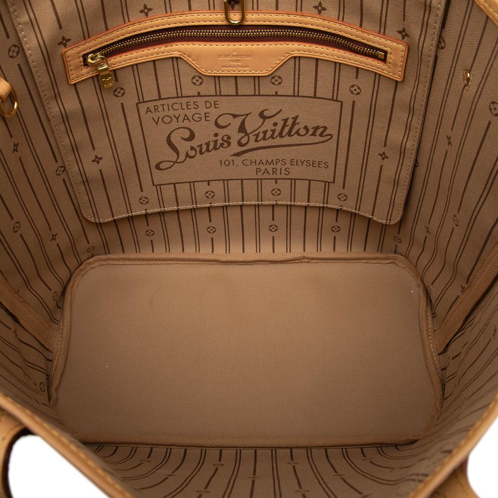 Louis Vuitton B Louis Vuitton Brown Monogram Canvas Fabric Monogram Neverfull MM France