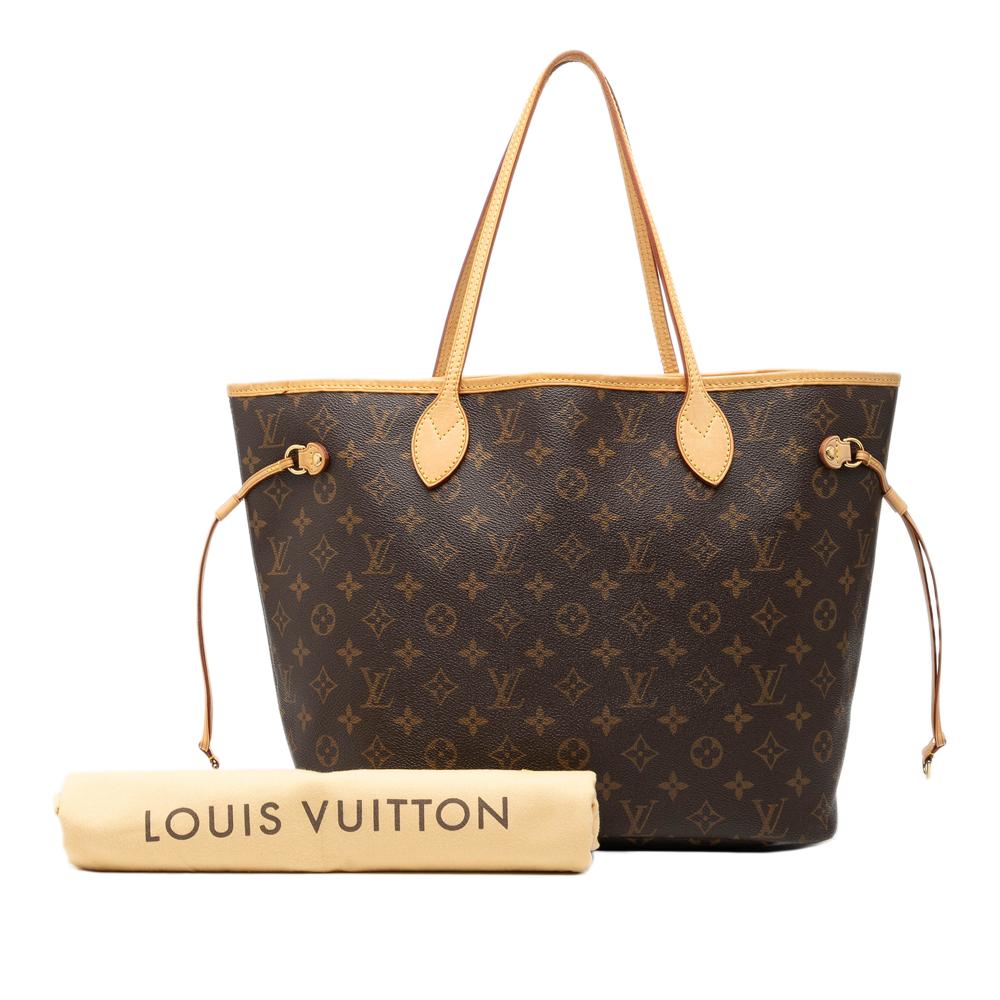 Louis Vuitton B Louis Vuitton Brown Monogram Canvas Fabric Monogram Neverfull MM France