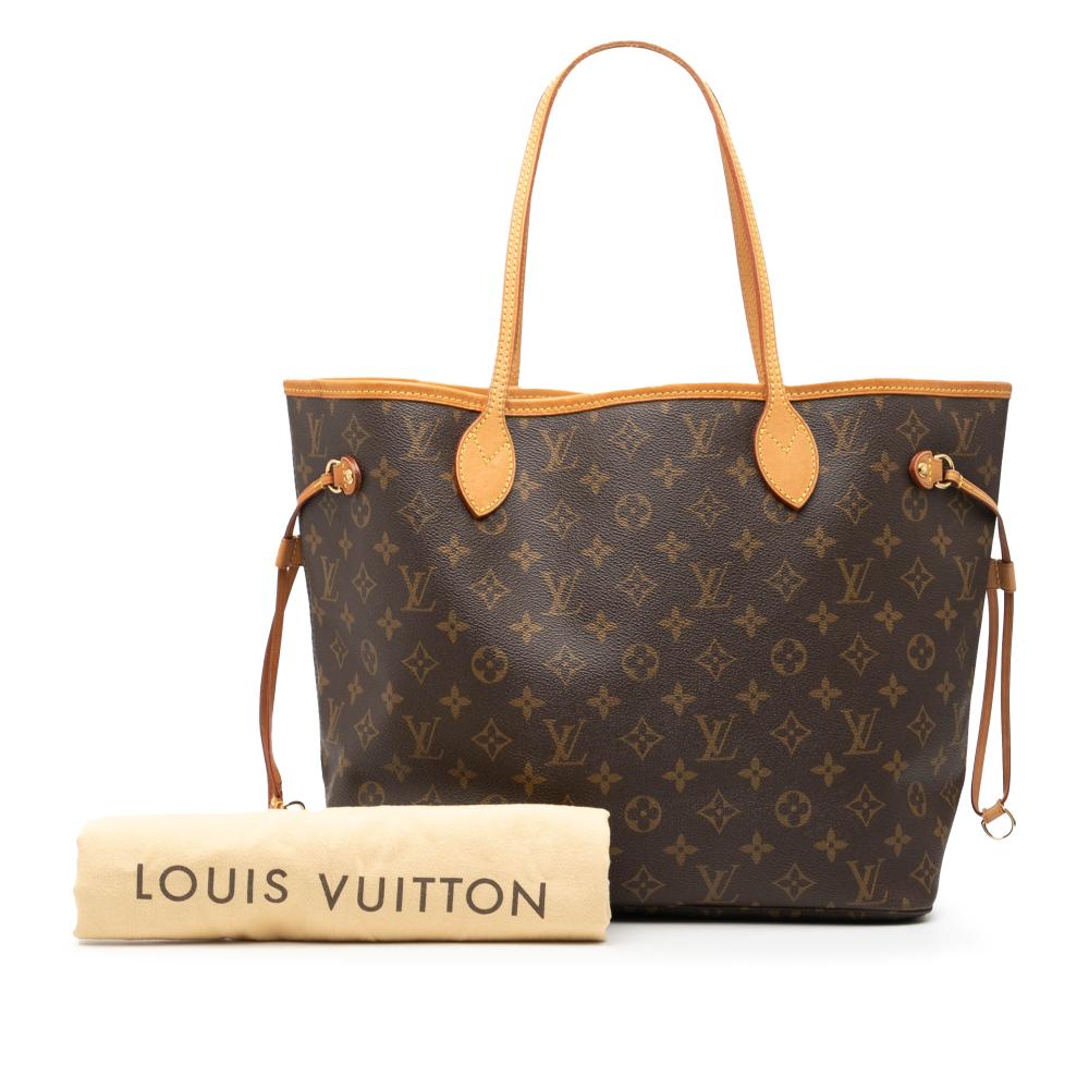 Louis Vuitton B Louis Vuitton Brown Monogram Canvas Fabric Monogram Neverfull MM France