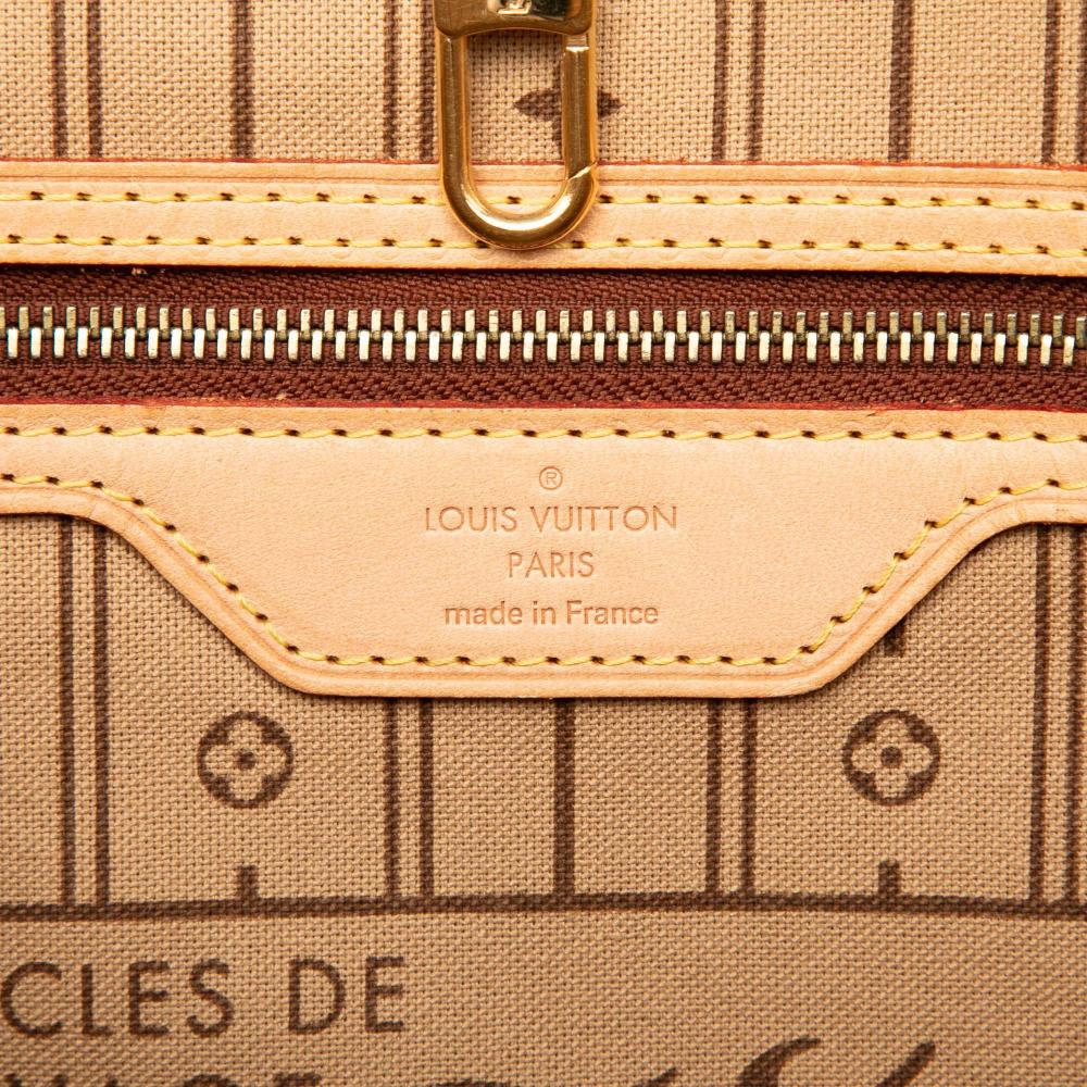 Louis Vuitton B Louis Vuitton Brown Monogram Canvas Fabric Monogram Neverfull MM France