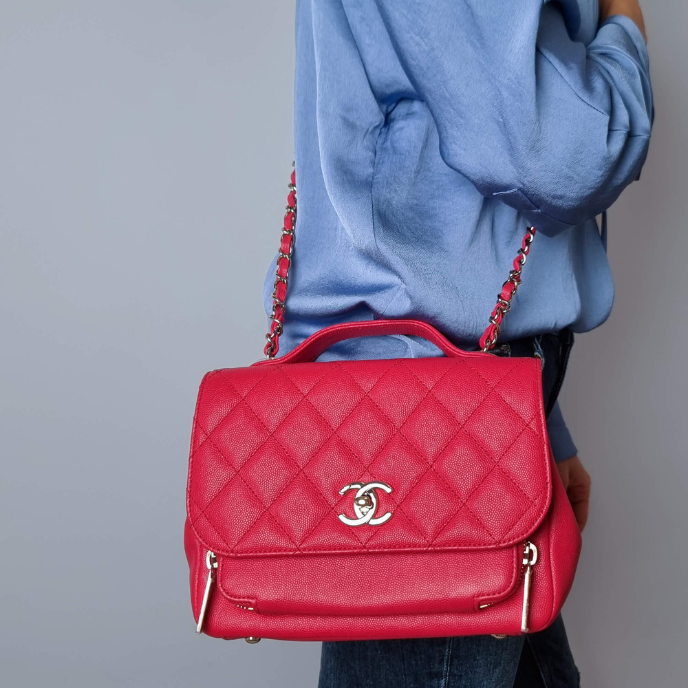 Chanel Affinity Small Quilted Caviar Leather Bag Pink