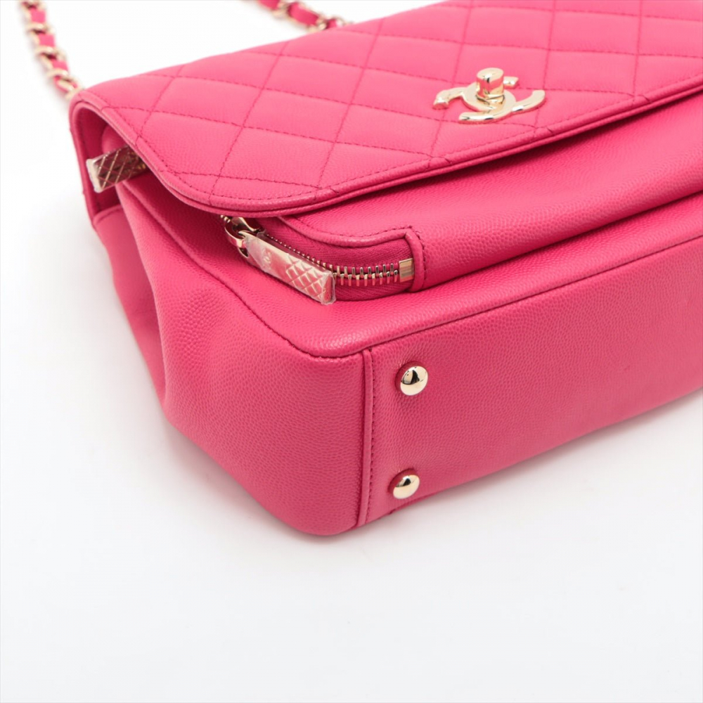 Chanel Affinity Small Quilted Caviar Leather Bag Pink