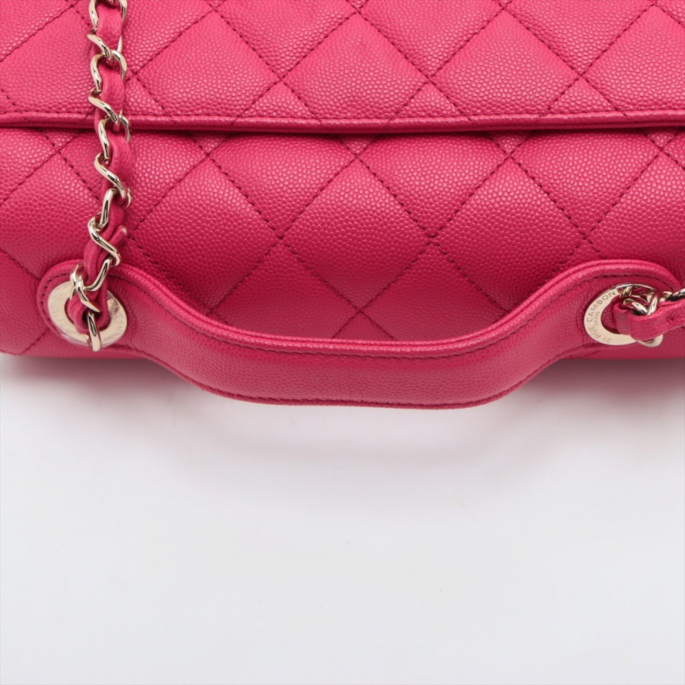 Chanel Affinity Small Quilted Caviar Leather Bag Pink