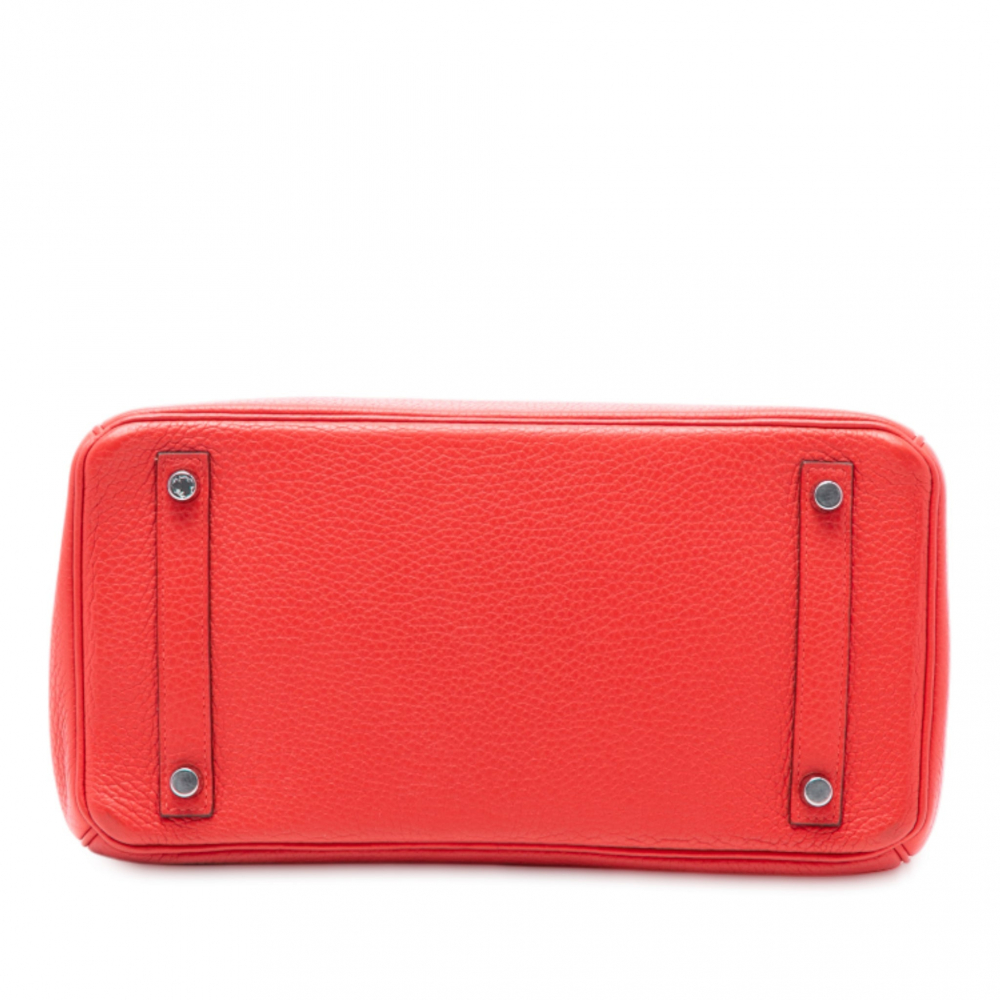 Hermès Birkin 30 Taurillon Clemence Leather Top-handle Bag Rouge Pivoine