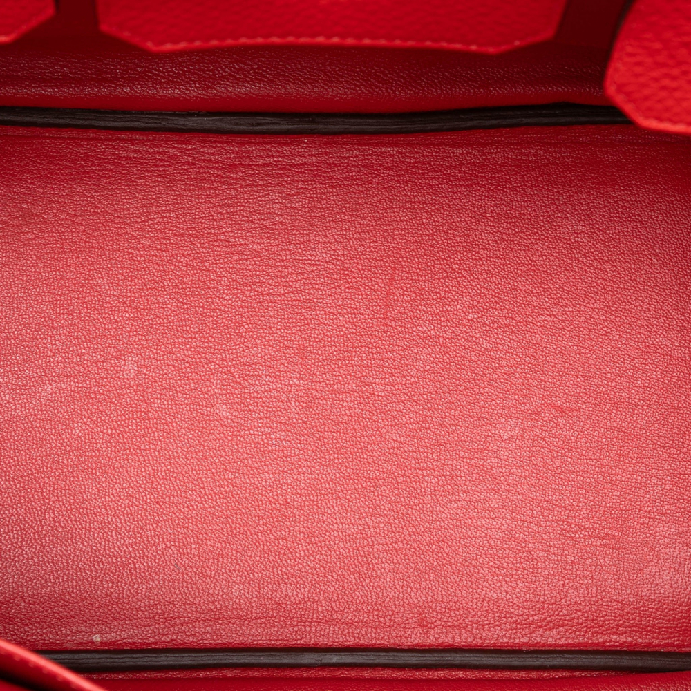 Hermès Birkin 30 Taurillon Clemence Leather Top-handle Bag Rouge Pivoine