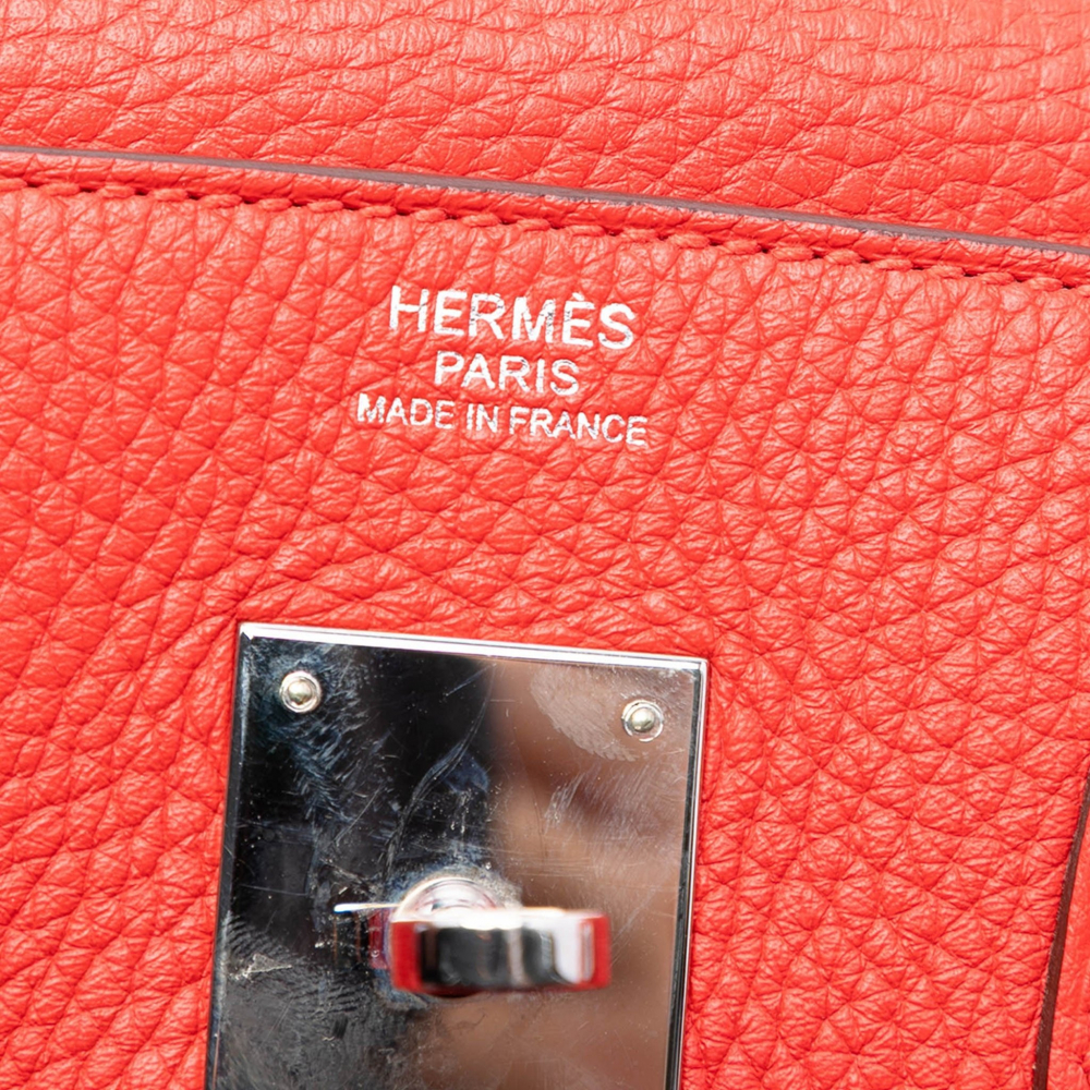 Hermès Birkin 30 Taurillon Clemence Leather Top-handle Bag Rouge Pivoine