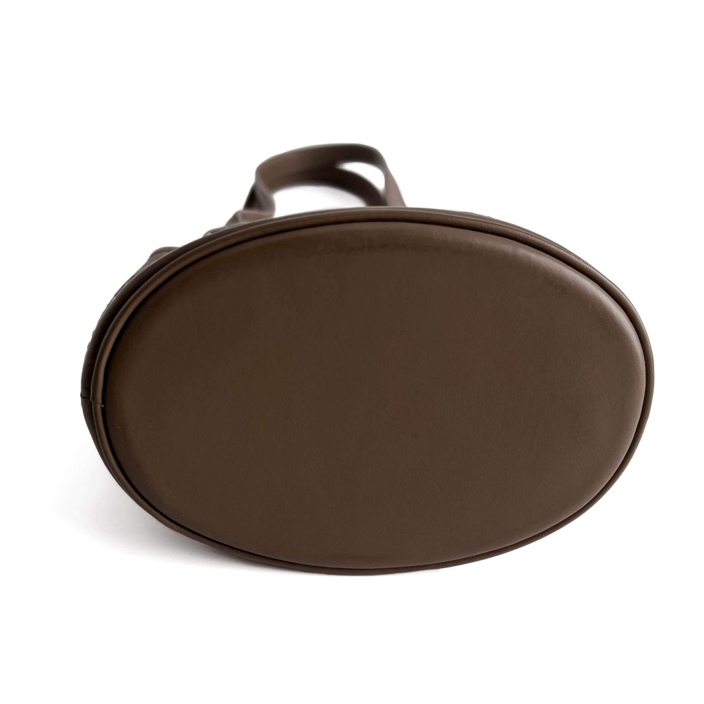 Louis Vuitton Bucket Mini Satin & Leather Bucket Handbag Taupe