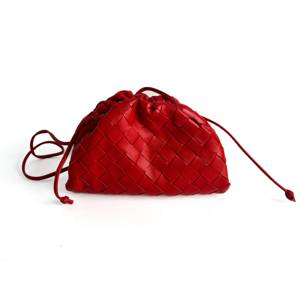 Bottega Veneta Intrecciato Nappa Leather 2-Ways Clutch Red