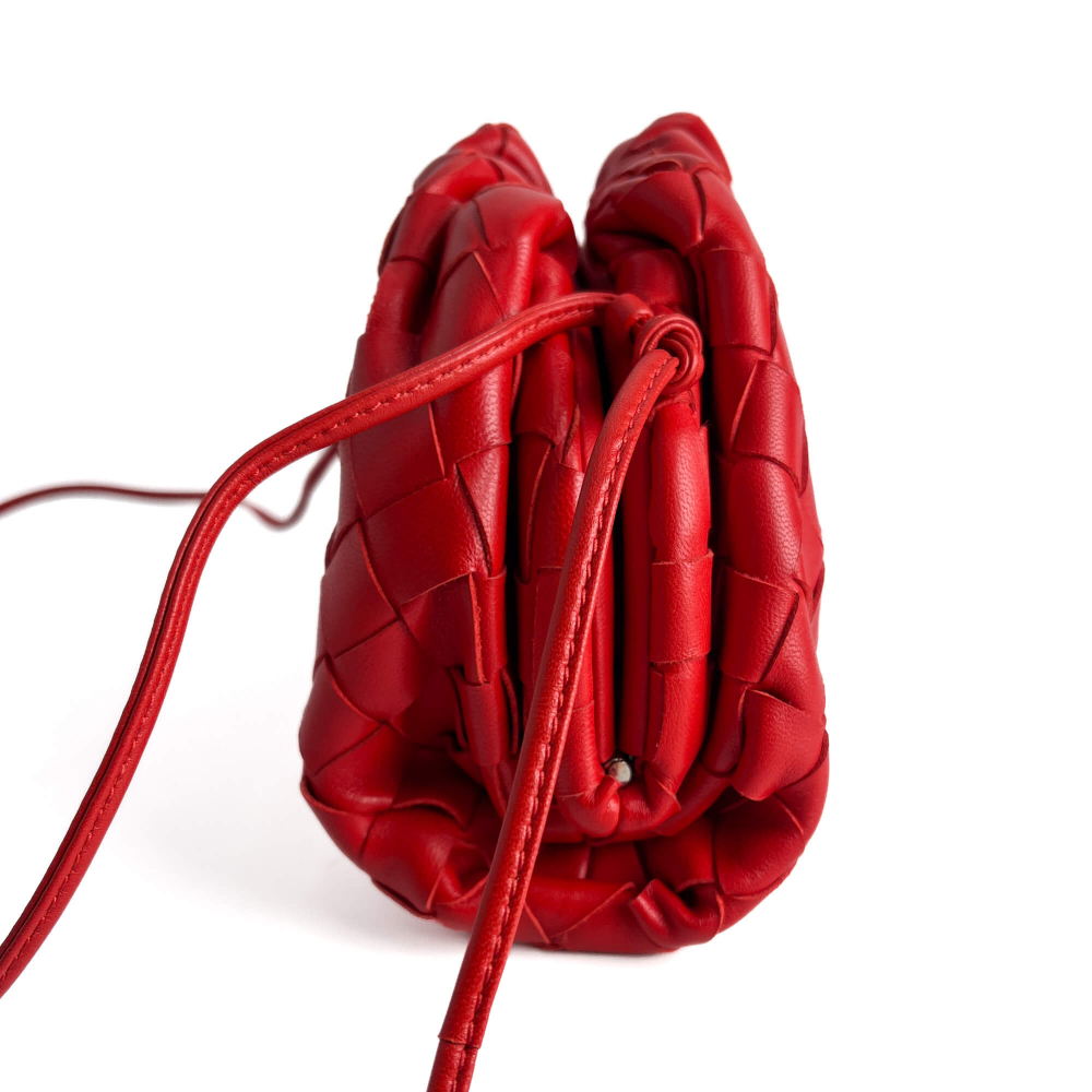 Bottega Veneta Intrecciato Nappa Leather 2-Ways Clutch Red