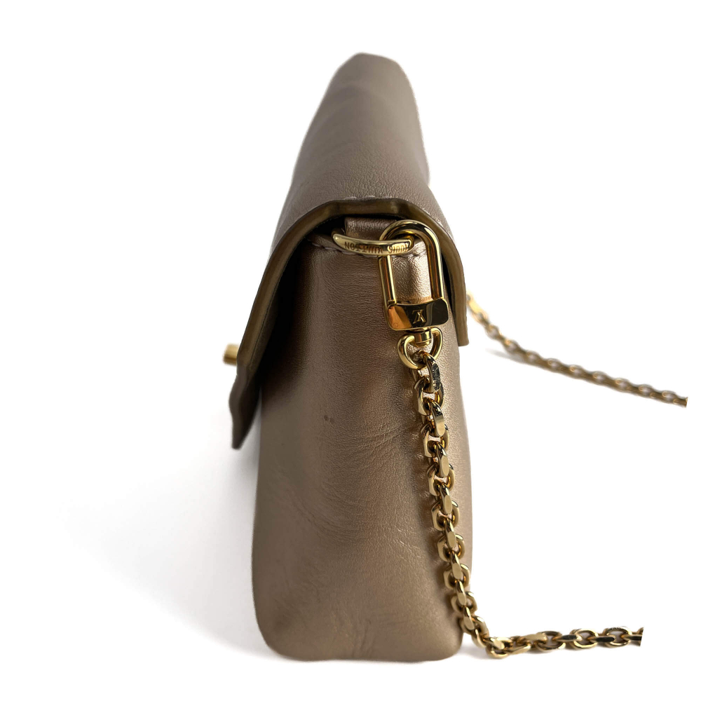 Louis Vuitton Love Note Smooth Calfskin Leather 2-Ways Envelope Clutch Gold