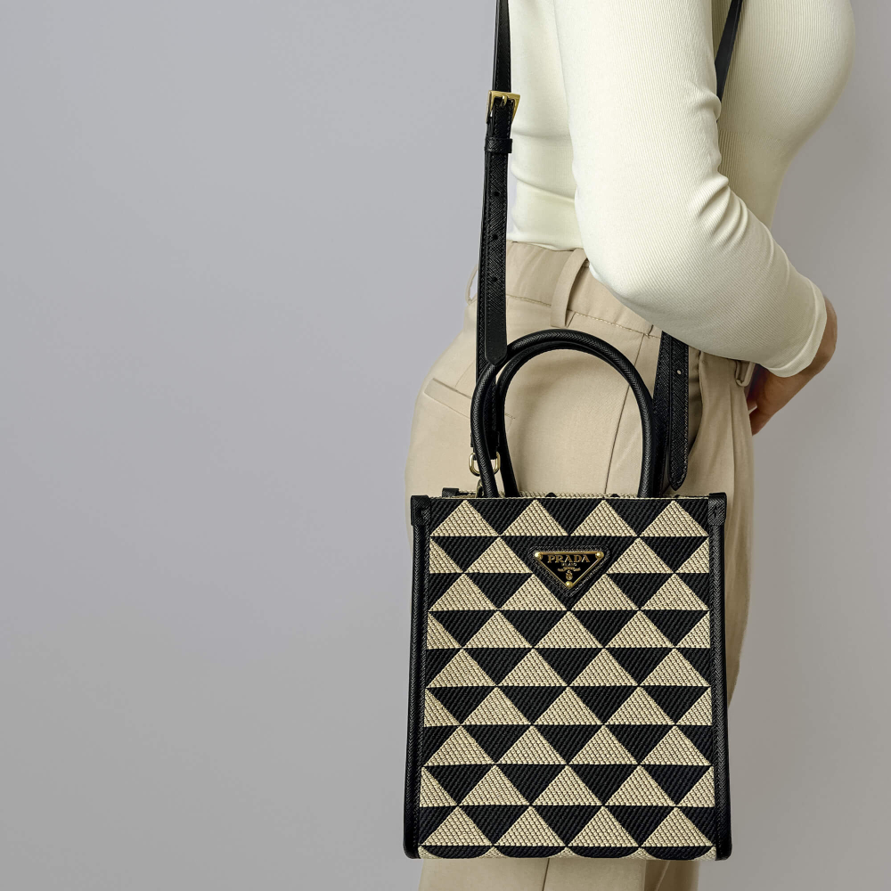 Prada Mini Polyester 2-Ways Crossbody Bicolor