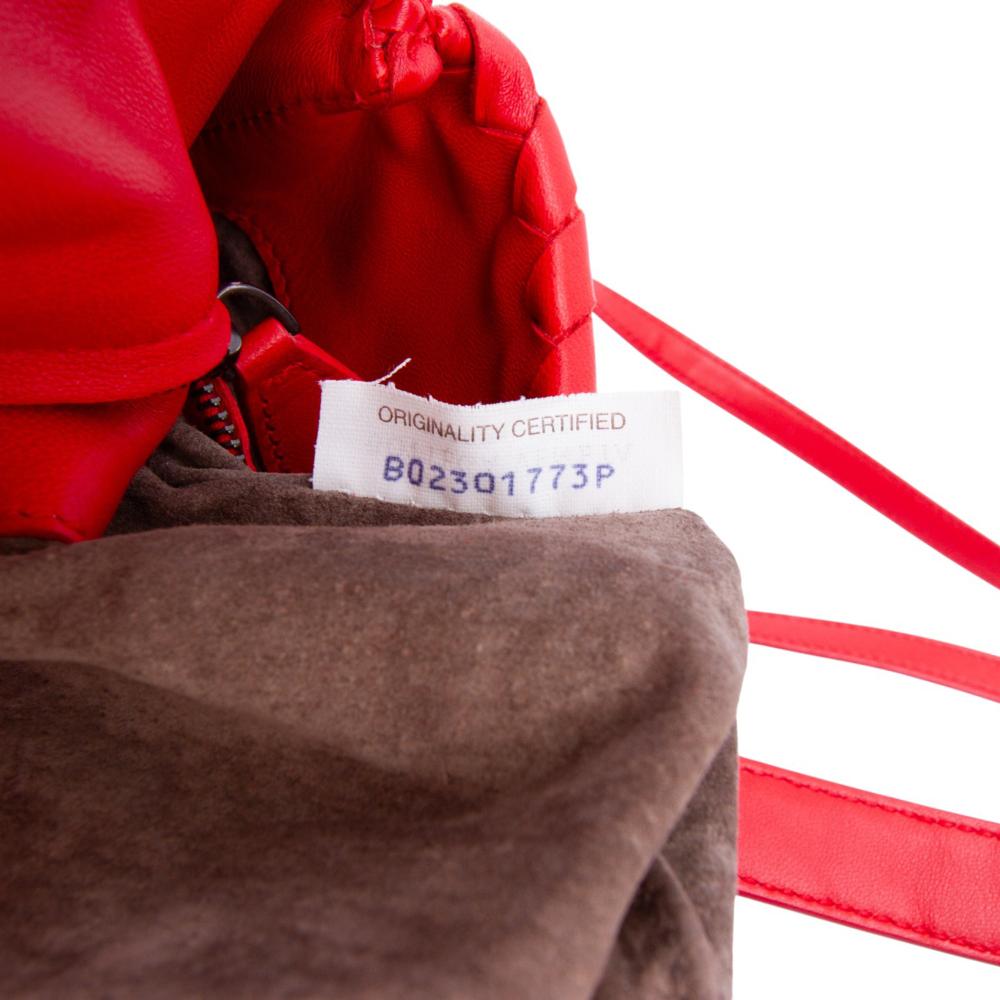 Bottega Veneta AB Bottega Veneta Red Nappa Leather Leather Nappa Intrecciato Flap Satchel Italy