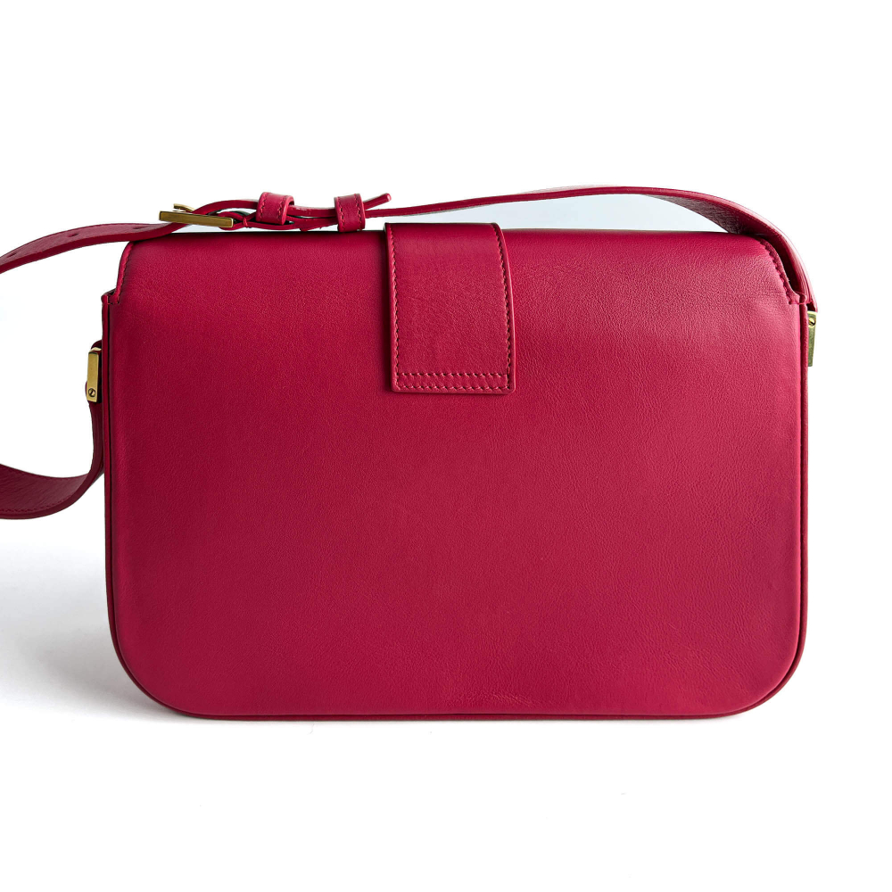 Saint Laurent Chyc Leather Flap Crossbody Pink