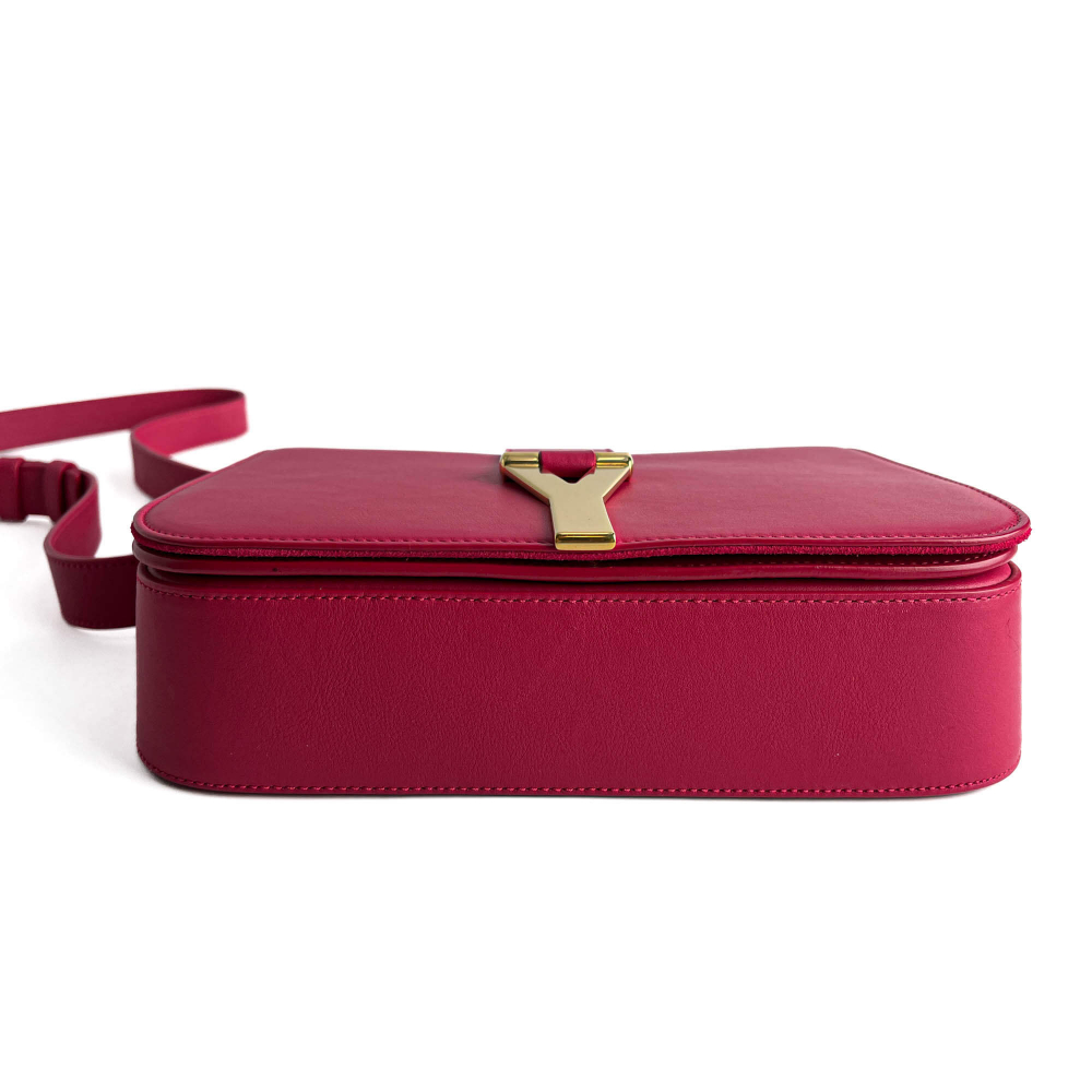 Saint Laurent Chyc Leather Flap Crossbody Pink
