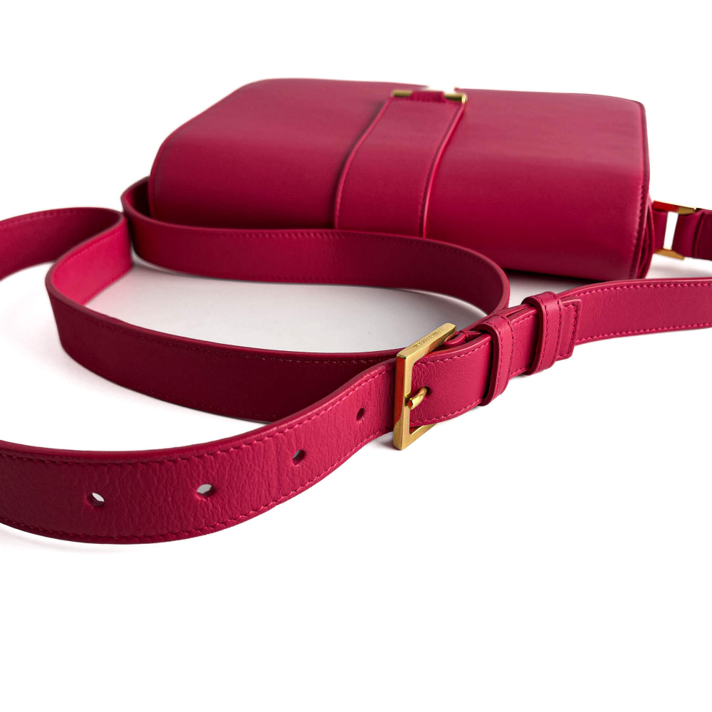 Saint Laurent Chyc Leather Flap Crossbody Pink