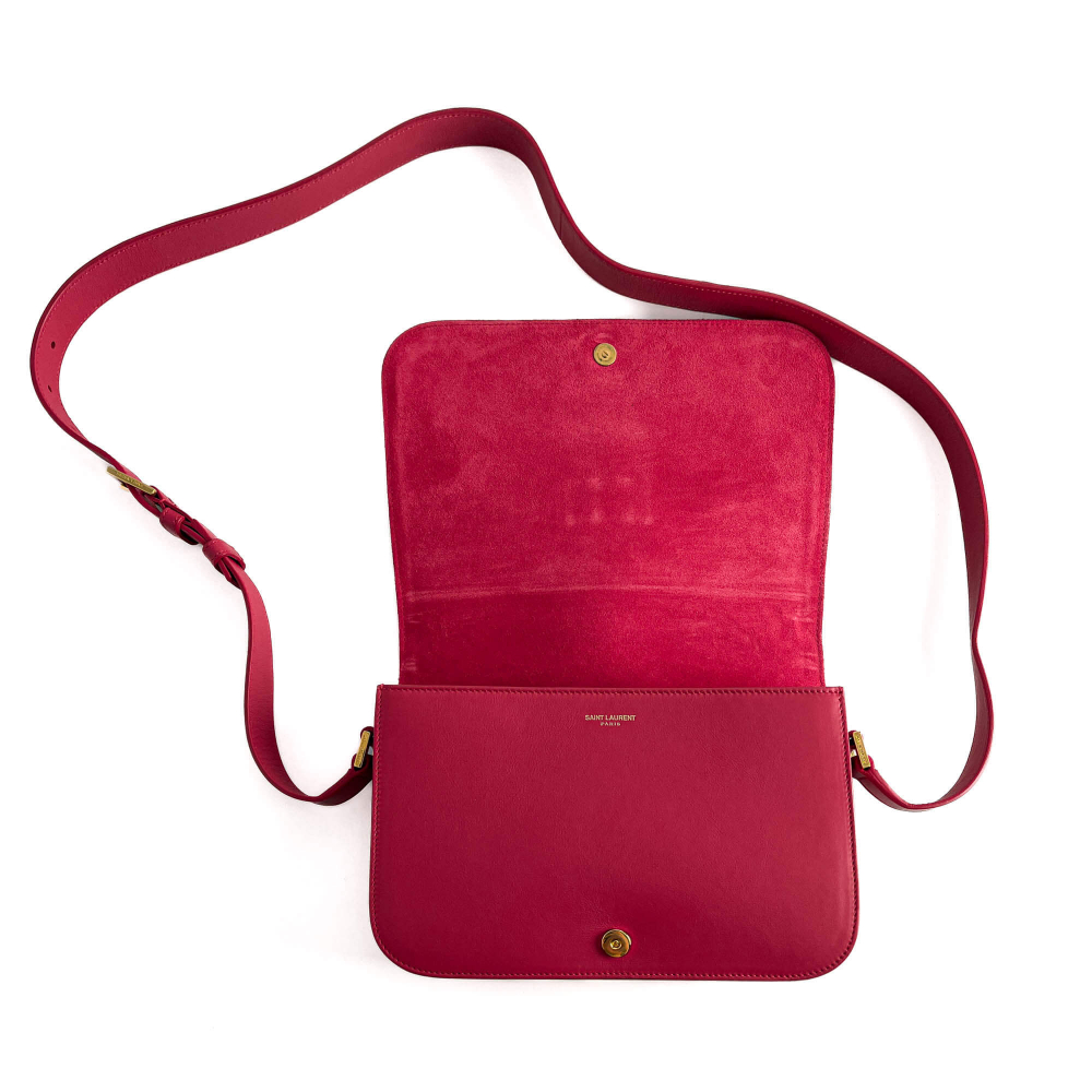 Saint Laurent Chyc Leather Flap Crossbody Pink