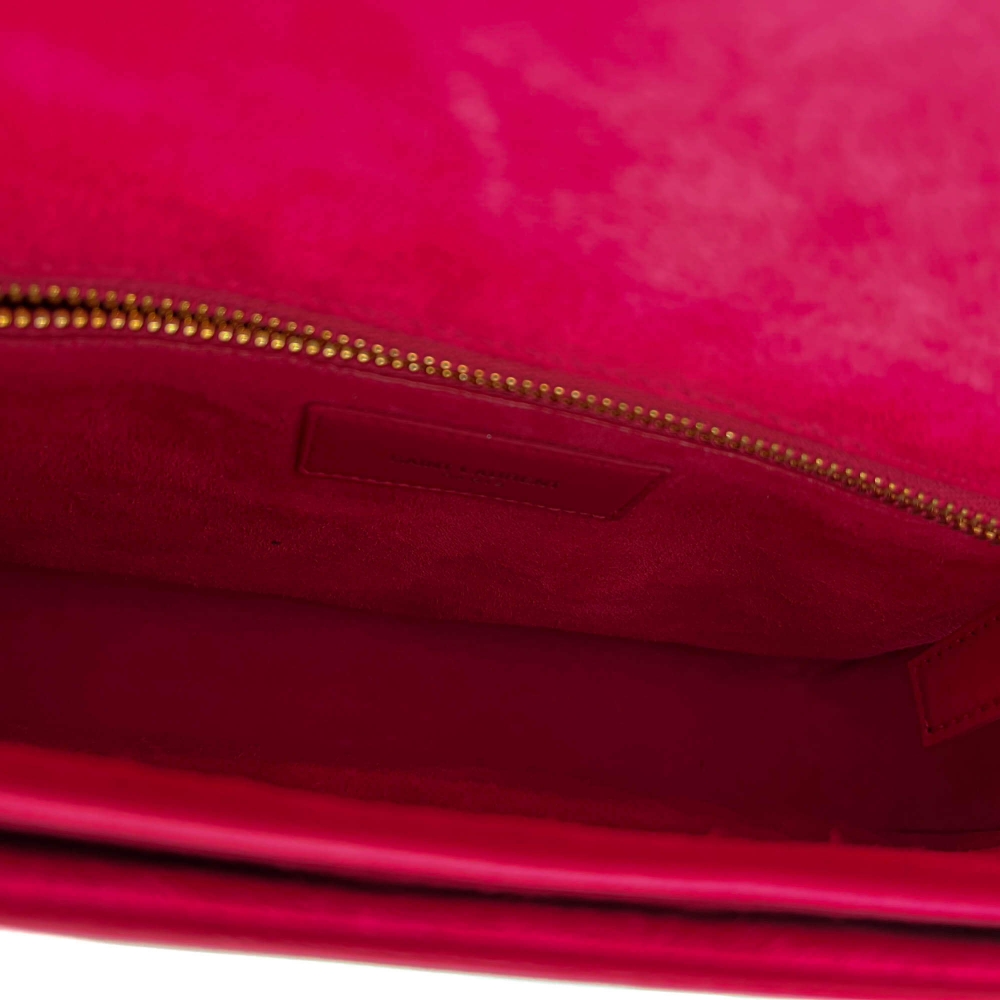 Saint Laurent Chyc Leather Flap Crossbody Pink