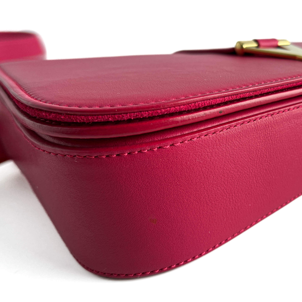 Saint Laurent Chyc Leather Flap Crossbody Pink