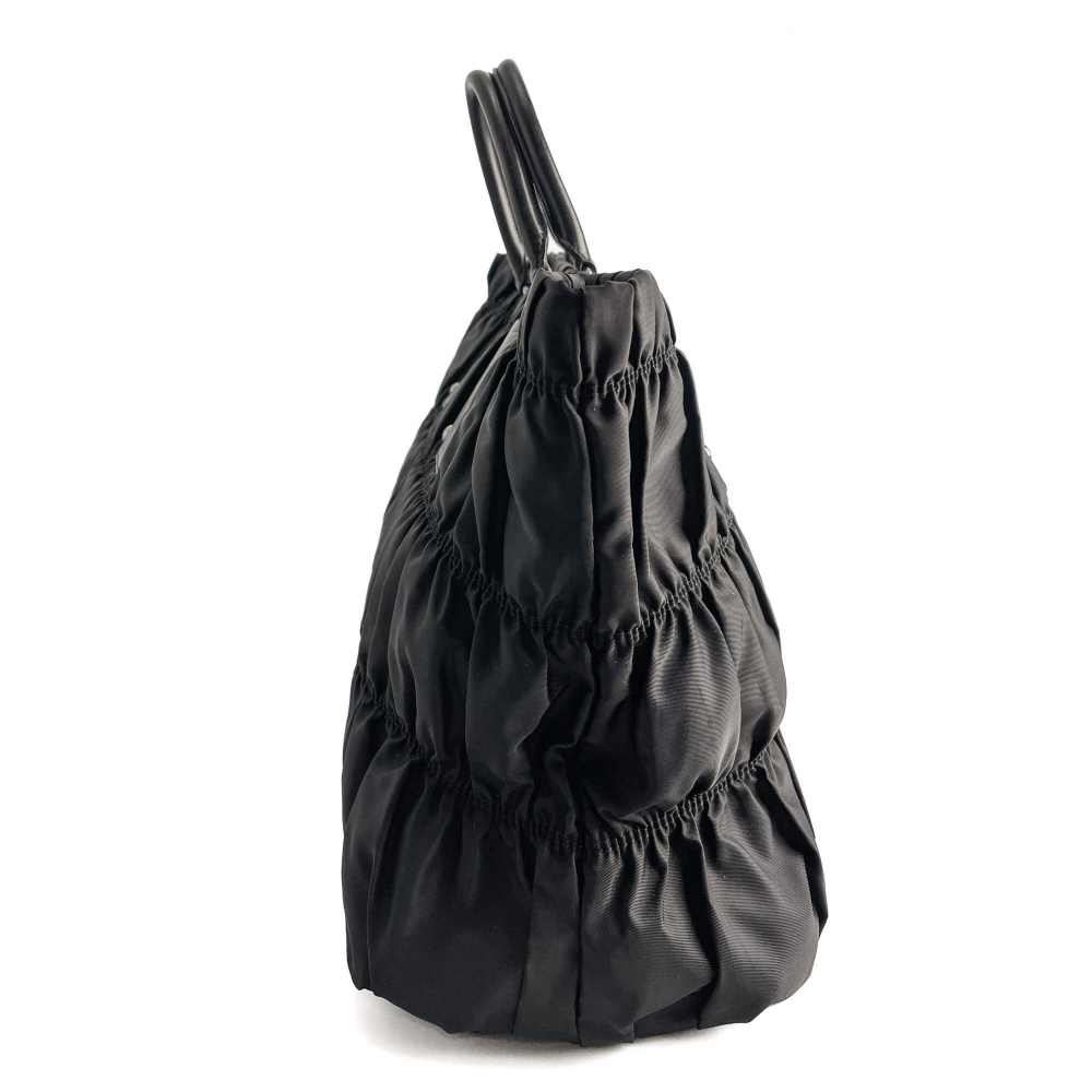 Prada Gaufre Econyl Nylon Tote Handbag Black
