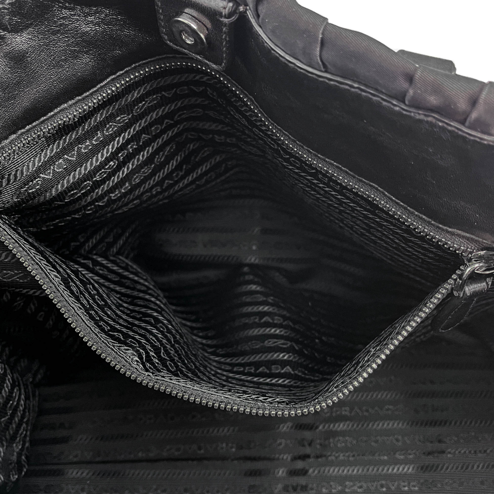 Prada Gaufre Econyl Nylon Tote Handbag Black