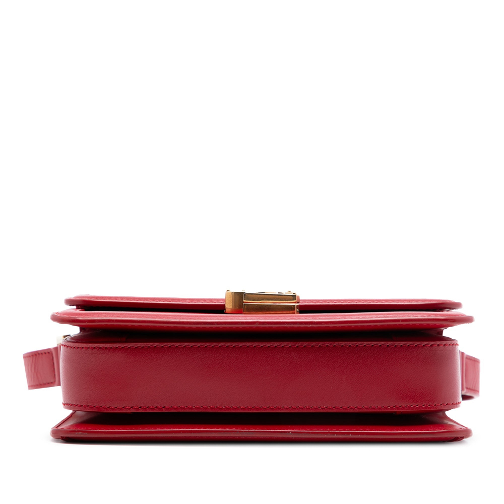 Saint Laurent Solferino Small Leather Flap Crossbody Red