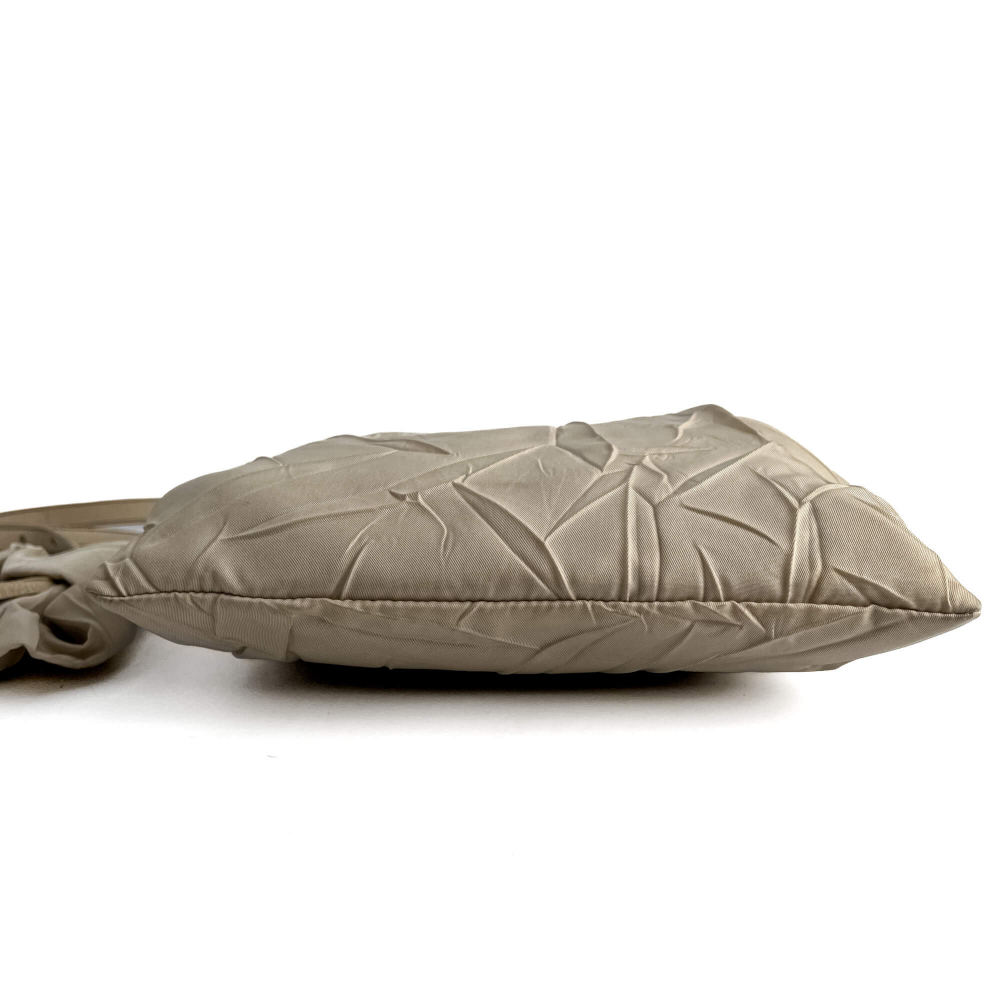 Prada Re-Edition Econyl Nylon Satchel Crossbody Desert Beige